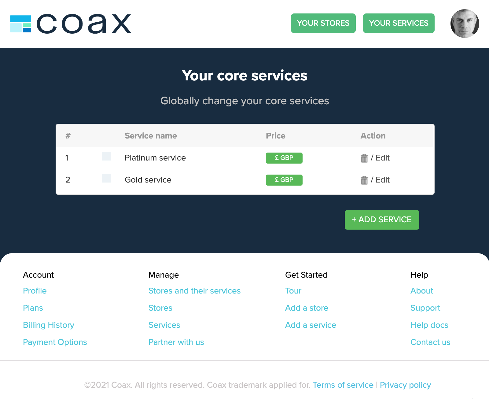 Coax - e-commerce services